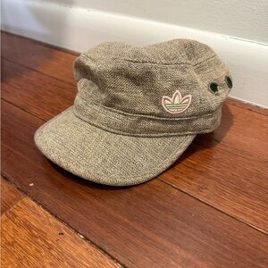 Adidas Beige Military Cap with Pink Emblem